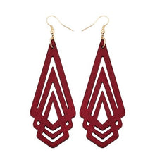 Load image into Gallery viewer, Natural Wooden Hollow Triangle Earrings - 4 Colors