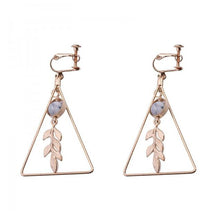 Load image into Gallery viewer, Vintage Hollow Out Triangle - Marble Beads Leaf Earrings