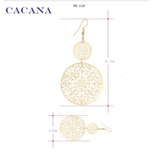 Load image into Gallery viewer, CACANA Hollow Round Dangle Long Earrings