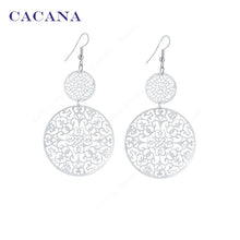 Load image into Gallery viewer, CACANA Hollow Round Dangle Long Earrings
