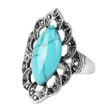 Load image into Gallery viewer, Ethnic Stone Vintage Bohemian Big Silver Ring - 3 Colors