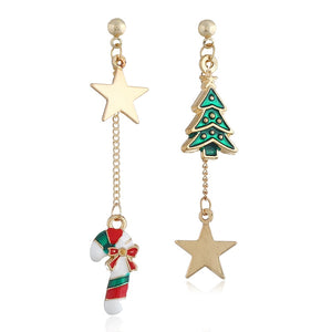 Creative Christmas Tree / Candy Cane Ornament Earrings