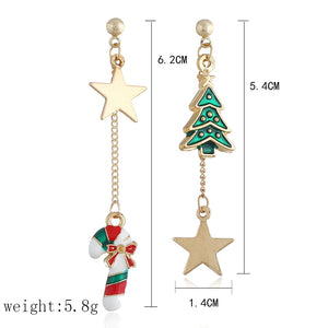 Creative Christmas Tree / Candy Cane Ornament Earrings