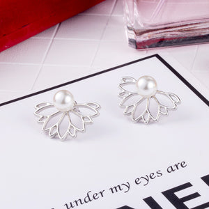 Different Designs: Pearl Heart Flower Angel Wings Stud Earrings