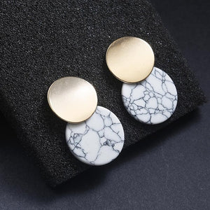 Punk Black White Stone Earrings - 2 Designs