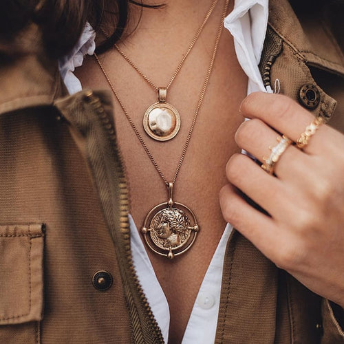 Double-Layer Retro Gold Coin Boho Necklace – NEW ARRIVAL