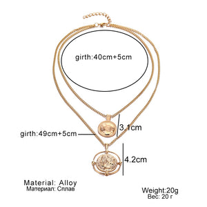 Double-Layer Retro Gold Coin Boho Necklace – NEW ARRIVAL