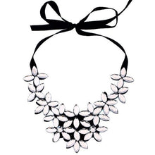 Load image into Gallery viewer, Vintage Flower Crystal Choker - Ribbon Chain