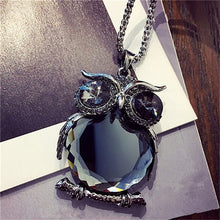 Load image into Gallery viewer, Hot Necklace Charms Black Eye Crystal Owl Long Chain Necklace