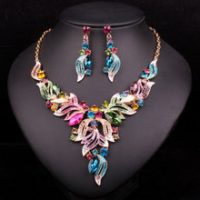 Load image into Gallery viewer, Indian Bridal Crystal Necklace Earrings Sets - 9 Colors