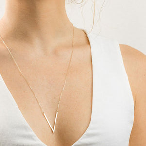 Long V Necklace Gold/Silver Triangle Necklace