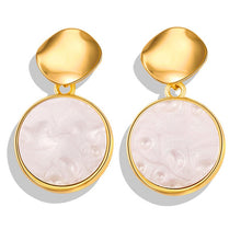 Load image into Gallery viewer, Geometric Dangle Round Earring Gold Color - New Arrival