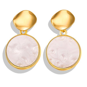 Geometric Dangle Round Earring Gold Color - New Arrival