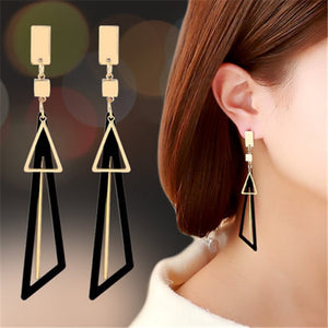 Long Triangle Tassel Dangle Earrings - New Arrival