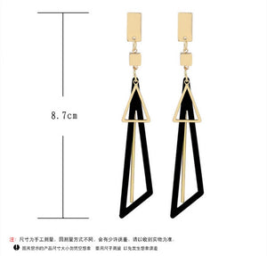 Long Triangle Tassel Dangle Earrings - New Arrival