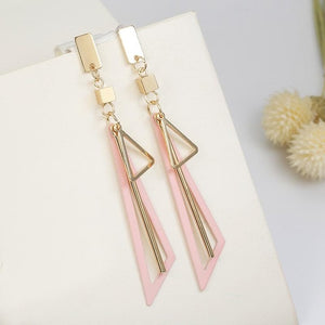 Long Triangle Tassel Dangle Earrings - New Arrival