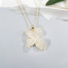 Load image into Gallery viewer, Cubic Zircon Lucky Clover Leaf Flower Pendent, Bracelet, Ring - Adjustable Jewelry