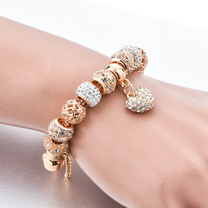 Luxury Heart Charm Golden Bracelets