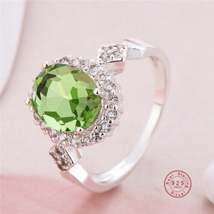 925 Sterling Silver Crystal Cubic Zirconia Rings - 6 Colors