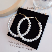 Load image into Gallery viewer, Bold Pearls Large Earrings - 6mm White Pearl